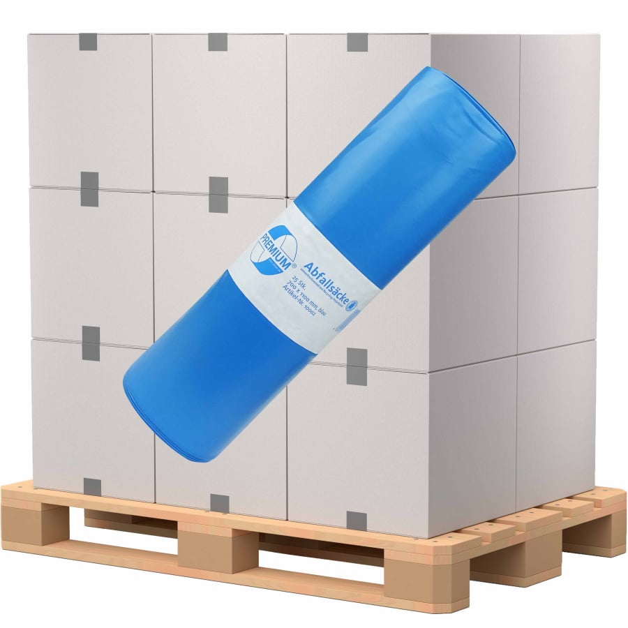 DEISS PREMIUM PLUS Müllsack 120L blau „Superstarke“ Typ 120 - Palettenware