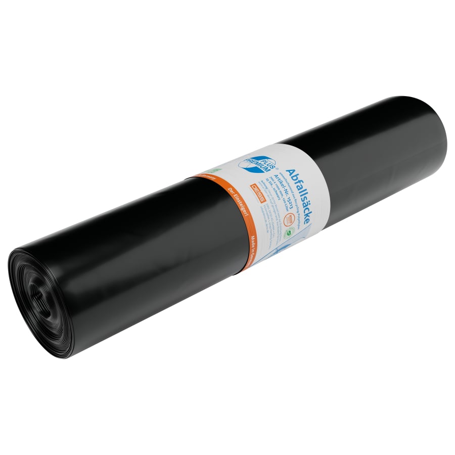 DEISS PREMIUM PLUS Müllsack 120L schwarz „Einsteiger“ Typ 60