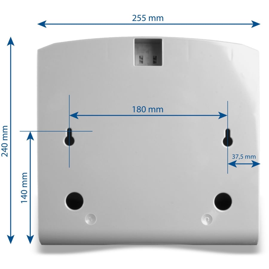 Falthandtuchspender, weiß/grau - Maße (B x H): 25,5 x 24 cm, für ca. 300 Blatt