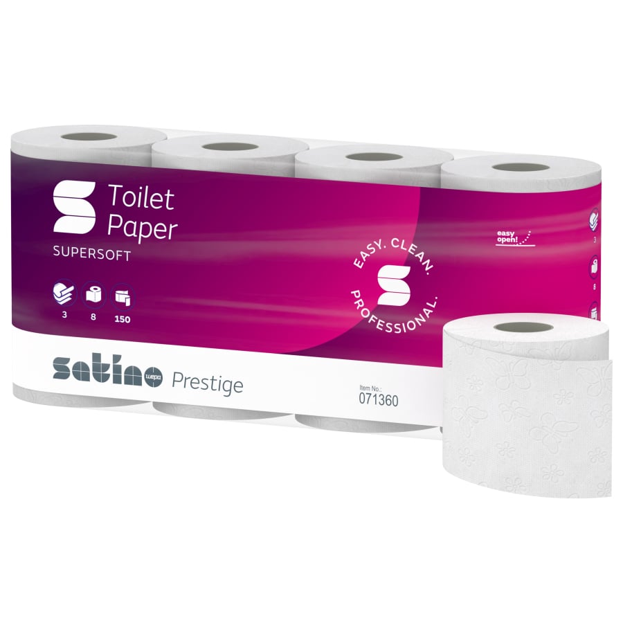 Satino Prestige, Toilettenpapier 3-lagig, MT1, mit Präge-Motiv - Palettenware