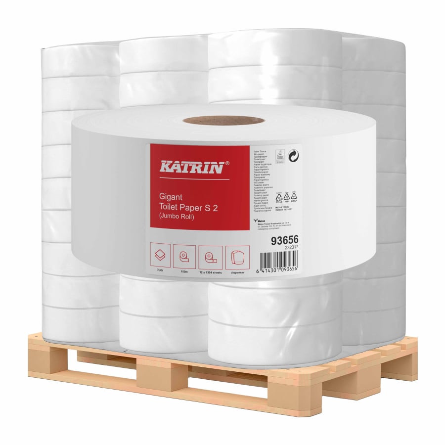 KATRIN Jumbo Toilettenpapier S 150 m, 2-lagig - Palettenware