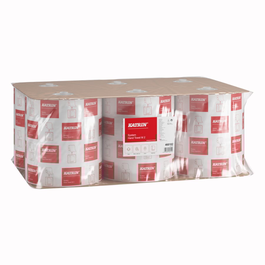 KATRIN System M 711 Papierhandtuchrolle, 2-lagig, 160 m, weiß - Palettenware