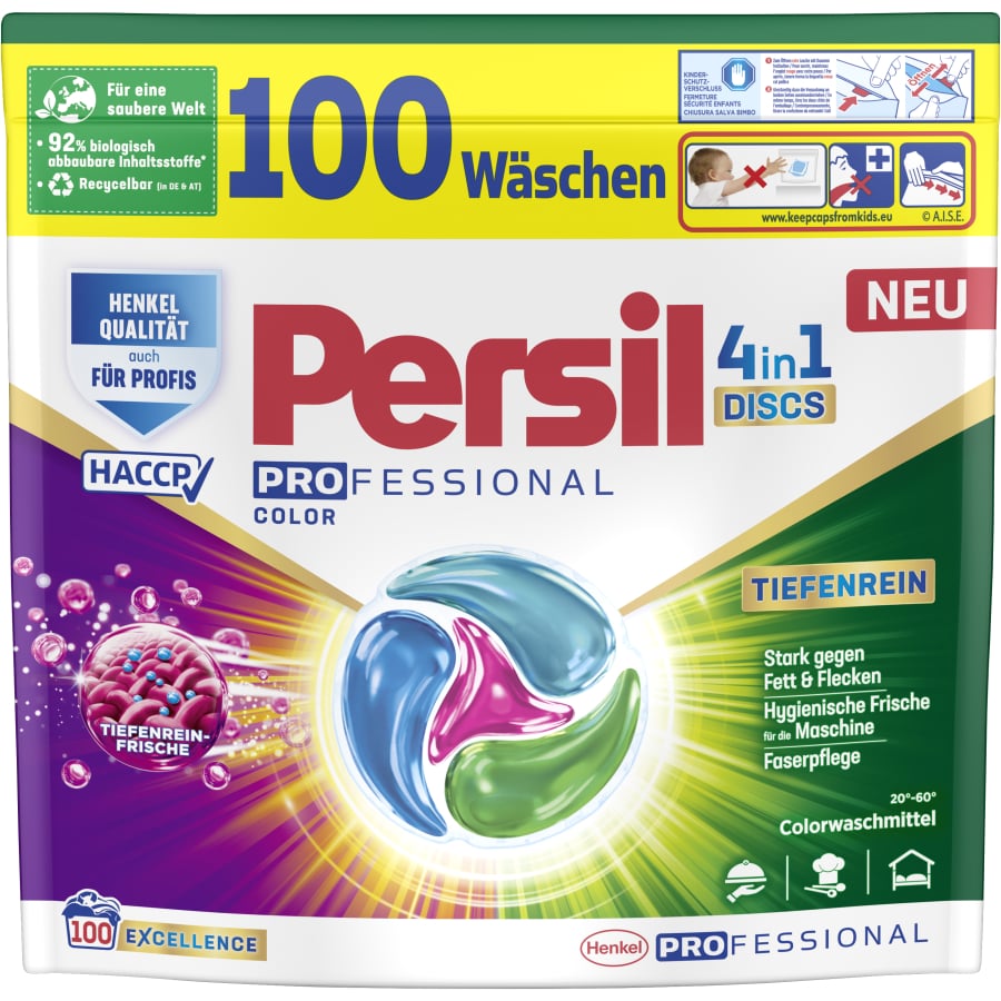 Persil Professional 4in1 Discs Color Waschmittel - 1 Packung= 100 Waschpods à 17g