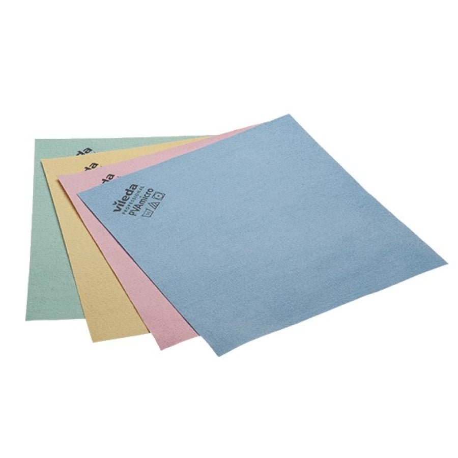 Vileda Professional PVAmicro Spezialtuch, 38 x 35 cm - 1 Packung = 5 Tücher blau